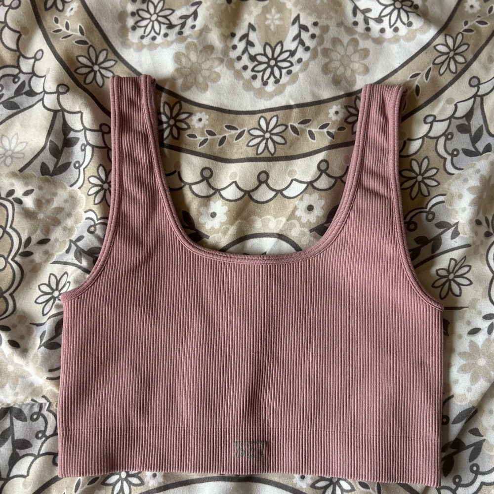 Ribbed Pink SET ACTIVE Bra/Top
